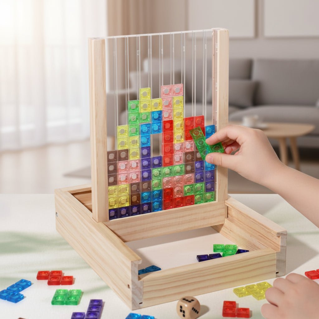 Puzzle en Bois Blocs Tetris Jouet Éducatif Durable Coloré Famille | Restfield