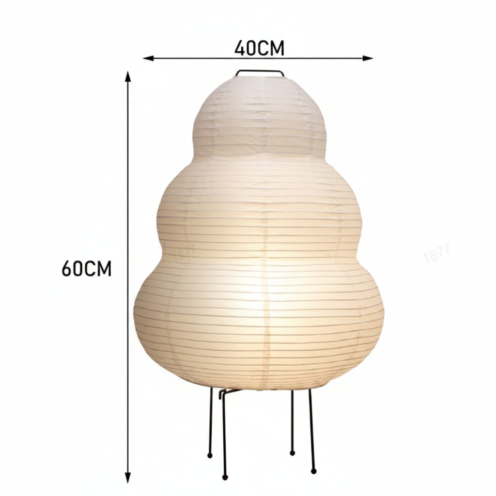 Von Japan inspirierte Tischlampe aus Reispapier 40 cm E27 stimmungsvolle Beleuchtung für Wohnzimmer, Schlafzimmer und Leseecke, warmes Licht | Sansoti