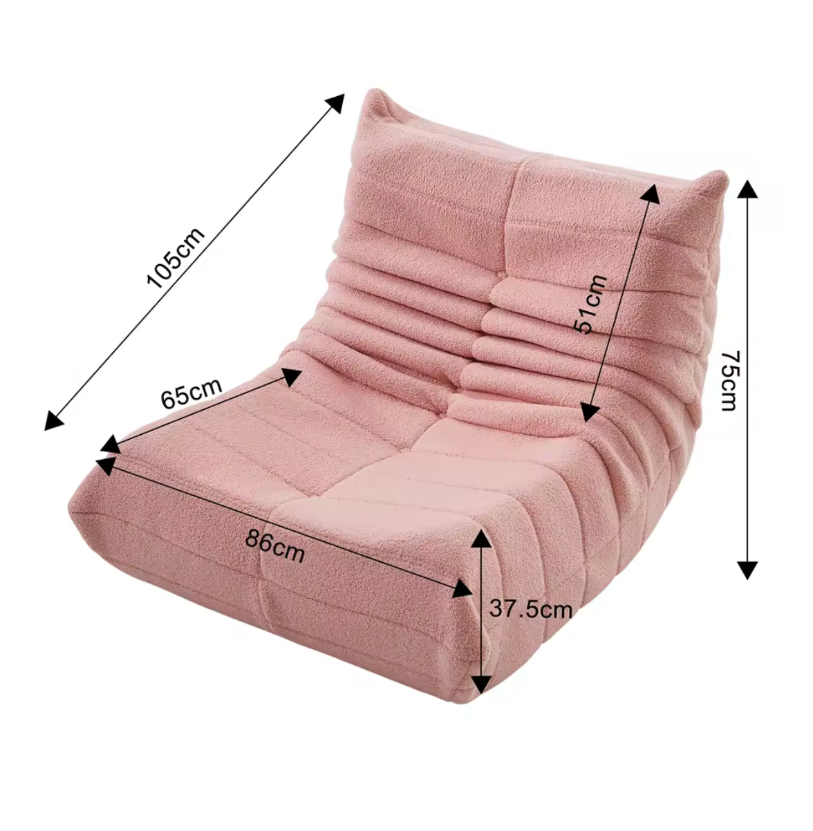 Sitzsack Sofa Samt Loungesessel Bodensessel mit Rückenlehne Memory Foam Relax | Restfield