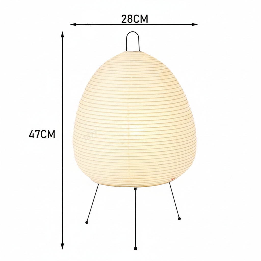 Von Japan inspirierte Tischlampe aus Reispapier 40 cm E27 stimmungsvolle Beleuchtung für Wohnzimmer, Schlafzimmer und Leseecke, warmes Licht | Sansoti
