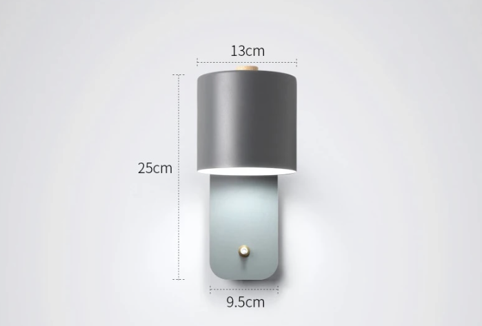 Wandleuchte Led Metall Drehbar Schalter Weiß Grau Grün Schlafzimmer Wohnzimmer Flur Modern | Restfield