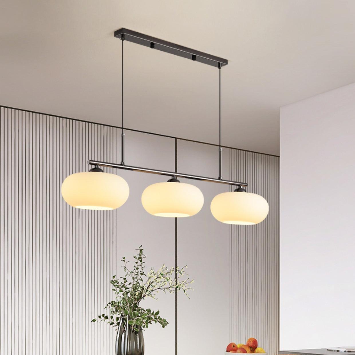 Design Hanglamp met 3 Globe Kapjes - Stijlvolle Eetkamerverlichting voor Tafel en Kookeiland - Verstelbaar 150 cm - Nikkel of Goud - E26/E27 | Sansoti
