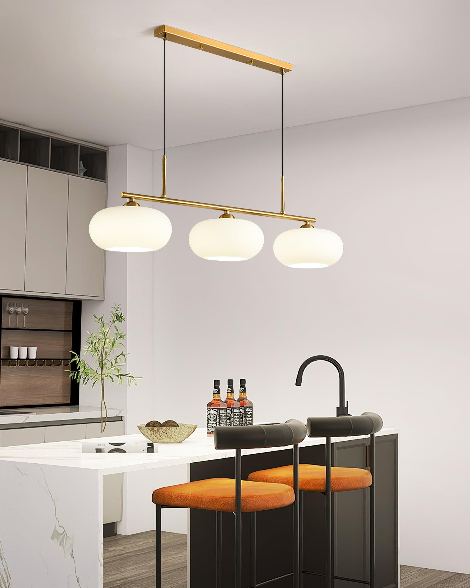 Design Hanglamp met 3 Globe Kapjes - Stijlvolle Eetkamerverlichting voor Tafel en Kookeiland - Verstelbaar 150 cm - Nikkel of Goud - E26/E27 | Sansoti