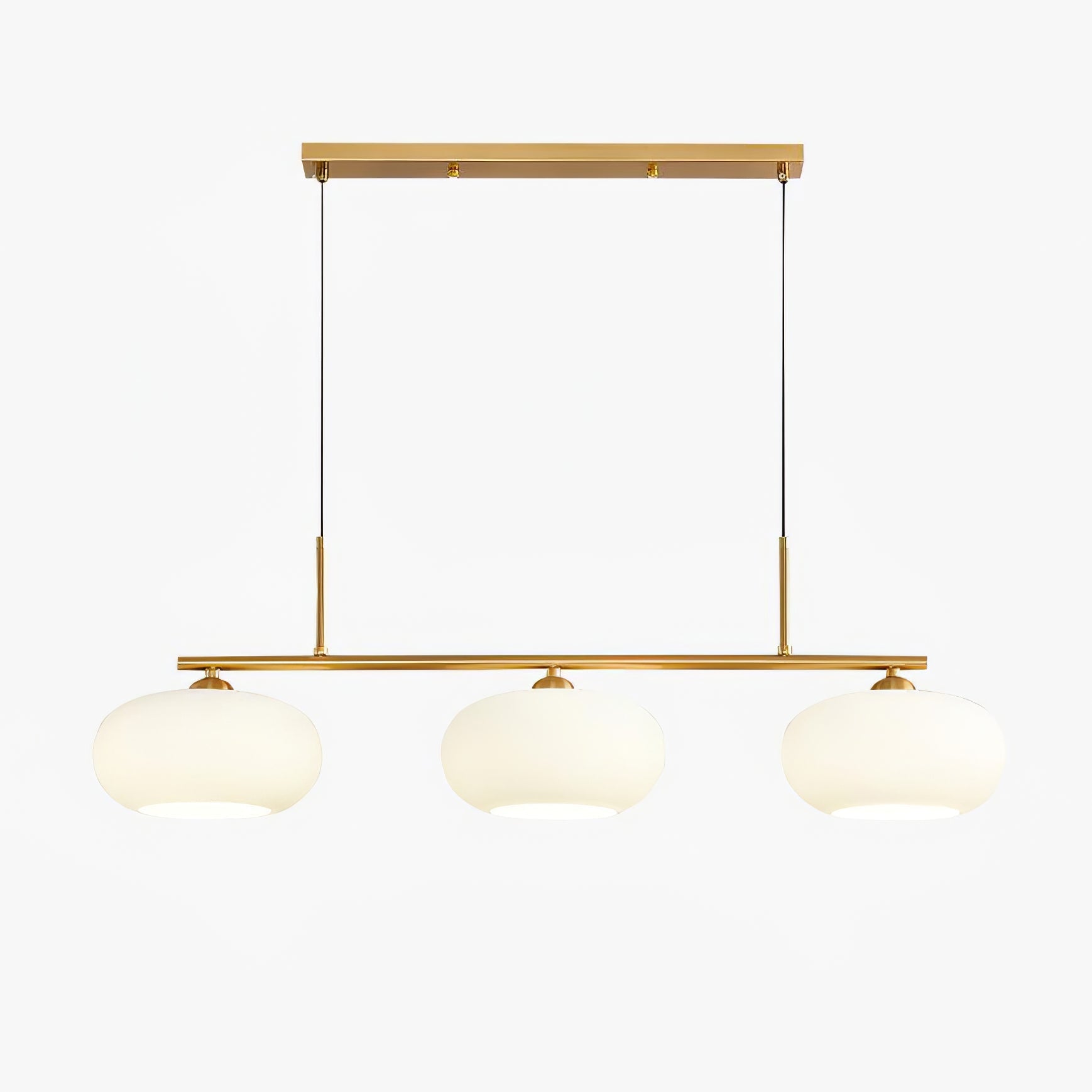 Design Hanglamp met 3 Globe Kapjes - Stijlvolle Eetkamerverlichting voor Tafel en Kookeiland - Verstelbaar 150 cm - Nikkel of Goud - E26/E27 | Sansoti