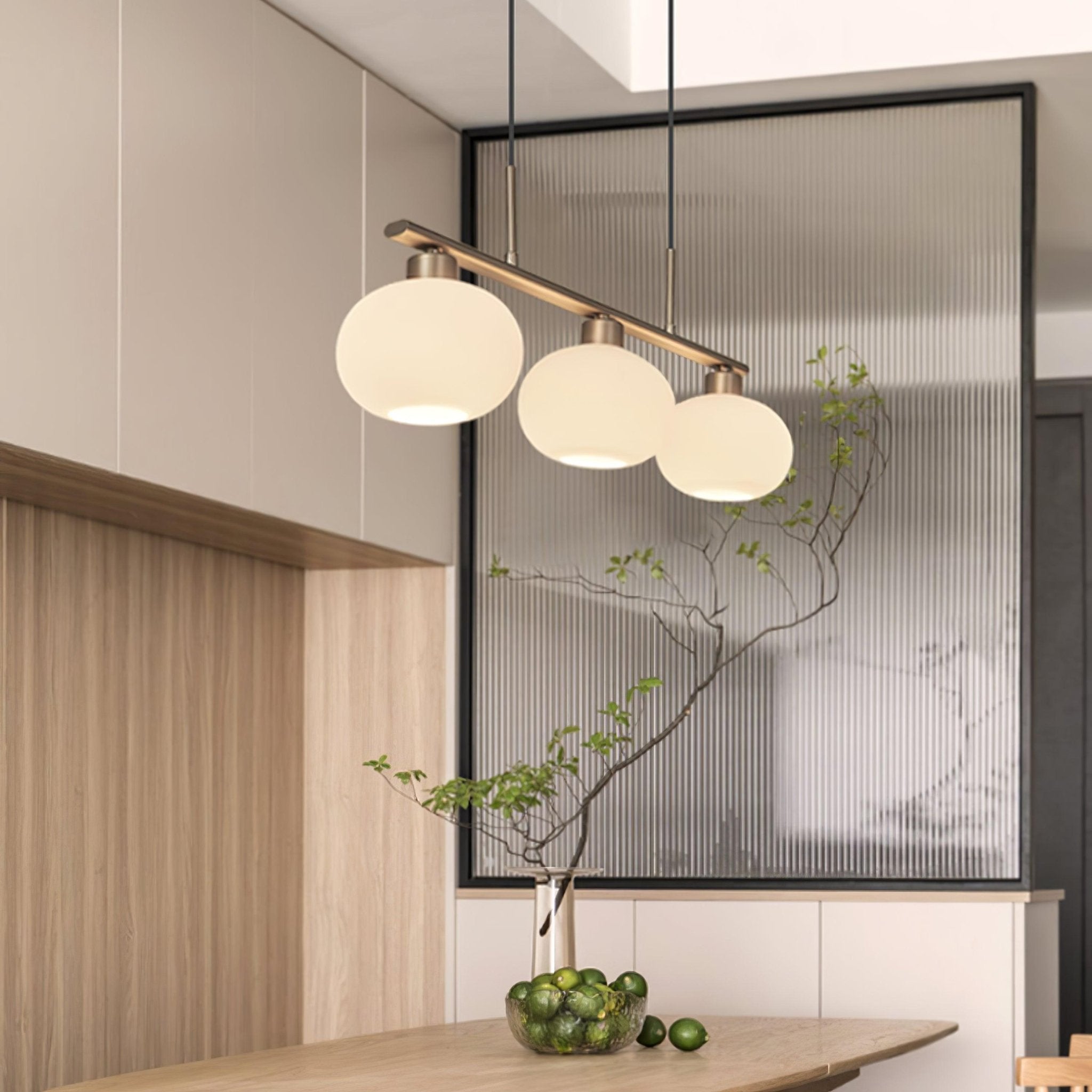 Design Hanglamp met 3 Globe Kapjes - Stijlvolle Eetkamerverlichting voor Tafel en Kookeiland - Verstelbaar 150 cm - Nikkel of Goud - E26/E27 | Sansoti