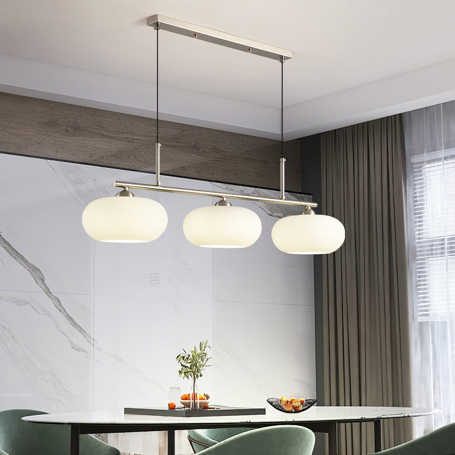 Design Hanglamp met 3 Globe Kapjes - Stijlvolle Eetkamerverlichting voor Tafel en Kookeiland - Verstelbaar 150 cm - Nikkel of Goud - E26/E27 | Sansoti