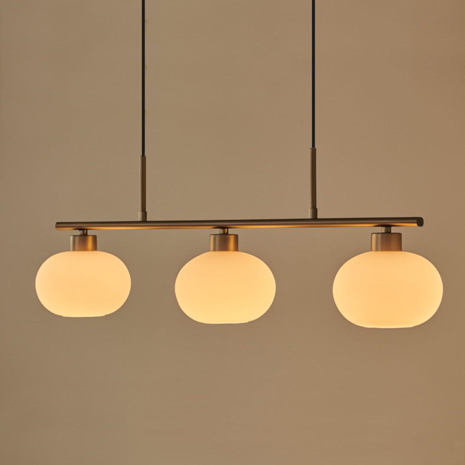 Design Hanglamp met 3 Globe Kapjes - Stijlvolle Eetkamerverlichting voor Tafel en Kookeiland - Verstelbaar 150 cm - Nikkel of Goud - E26/E27 | Sansoti