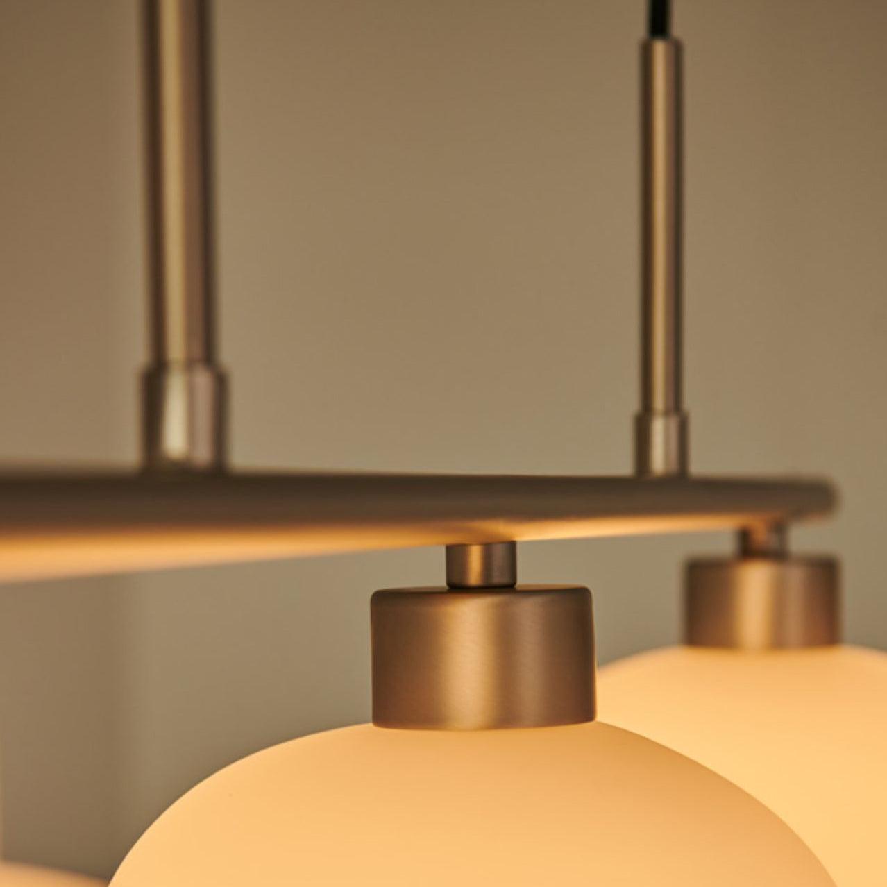 Design Hanglamp met 3 Globe Kapjes - Stijlvolle Eetkamerverlichting voor Tafel en Kookeiland - Verstelbaar 150 cm - Nikkel of Goud - E26/E27 | Sansoti