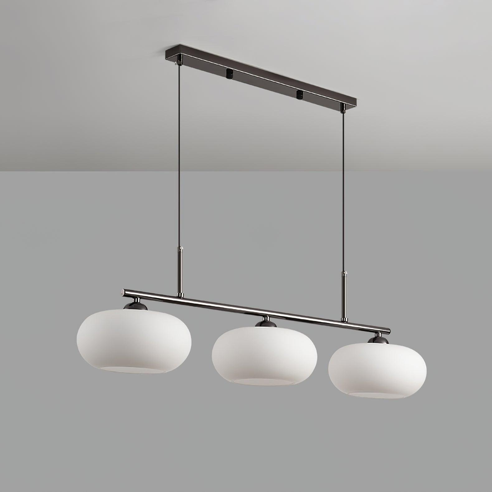 Design Hanglamp met 3 Globe Kapjes - Stijlvolle Eetkamerverlichting voor Tafel en Kookeiland - Verstelbaar 150 cm - Nikkel of Goud - E26/E27 | Sansoti