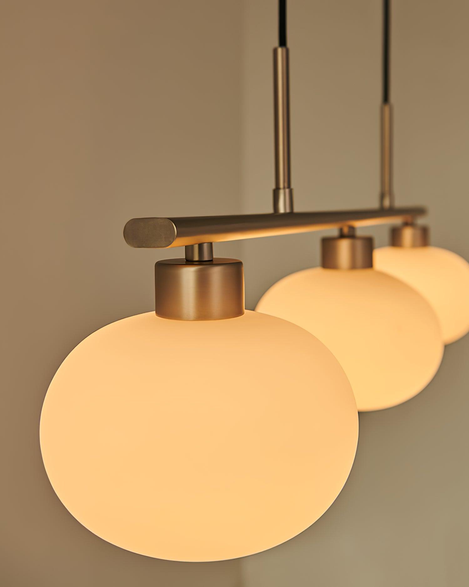 Design Hanglamp met 3 Globe Kapjes - Stijlvolle Eetkamerverlichting voor Tafel en Kookeiland - Verstelbaar 150 cm - Nikkel of Goud - E26/E27 | Sansoti