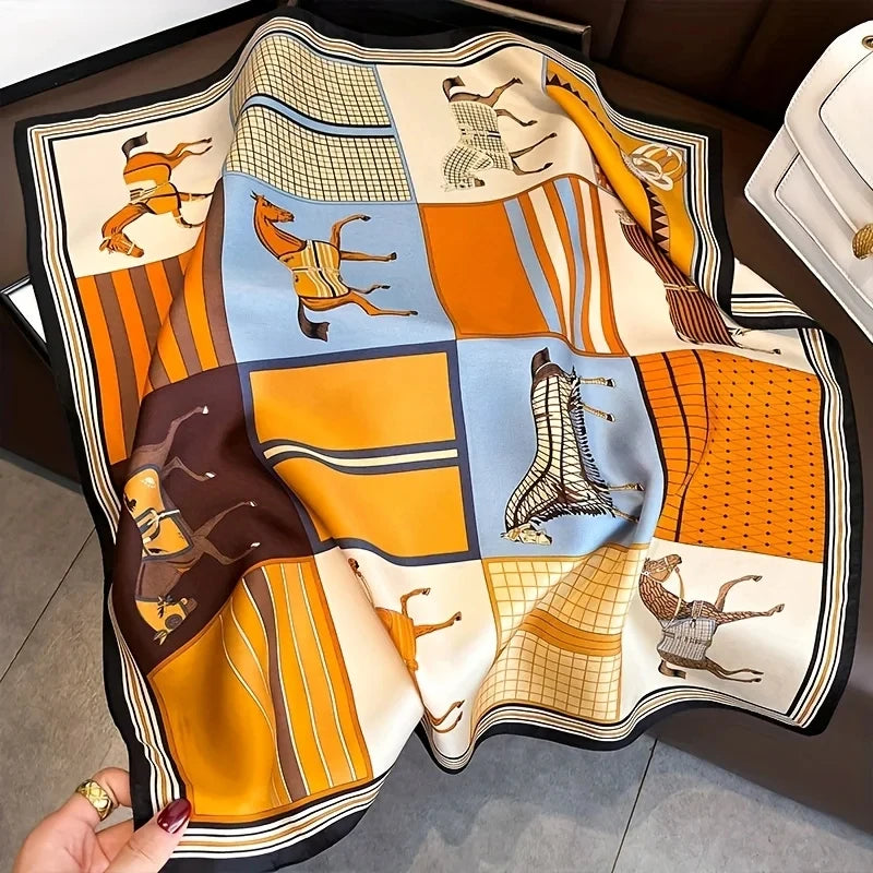 Satijnen Halsdoek Vierkant 70x70 cm Polyester Hoofdband Haarband Dames Multifunctioneel Mode Accessoire | Sansoti