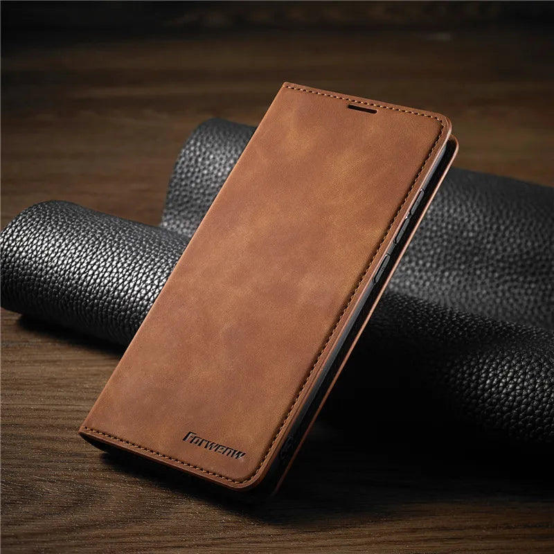 Magnetische iPhone Hoes met Leren Flip Cover Wallet Bescherming Portemonnee Kaarthouder Standaard Functie | Sansoti