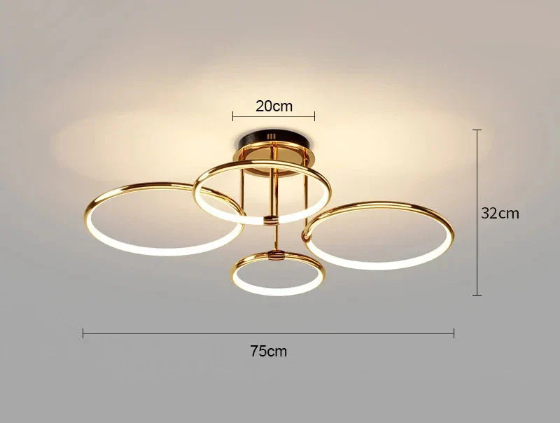 Sansoti | LED Ring Plafondlamp – Moderne Design Plafonnière (3–6 Ringen) – Dimbaar & Warm/Neutraal/Koud Licht