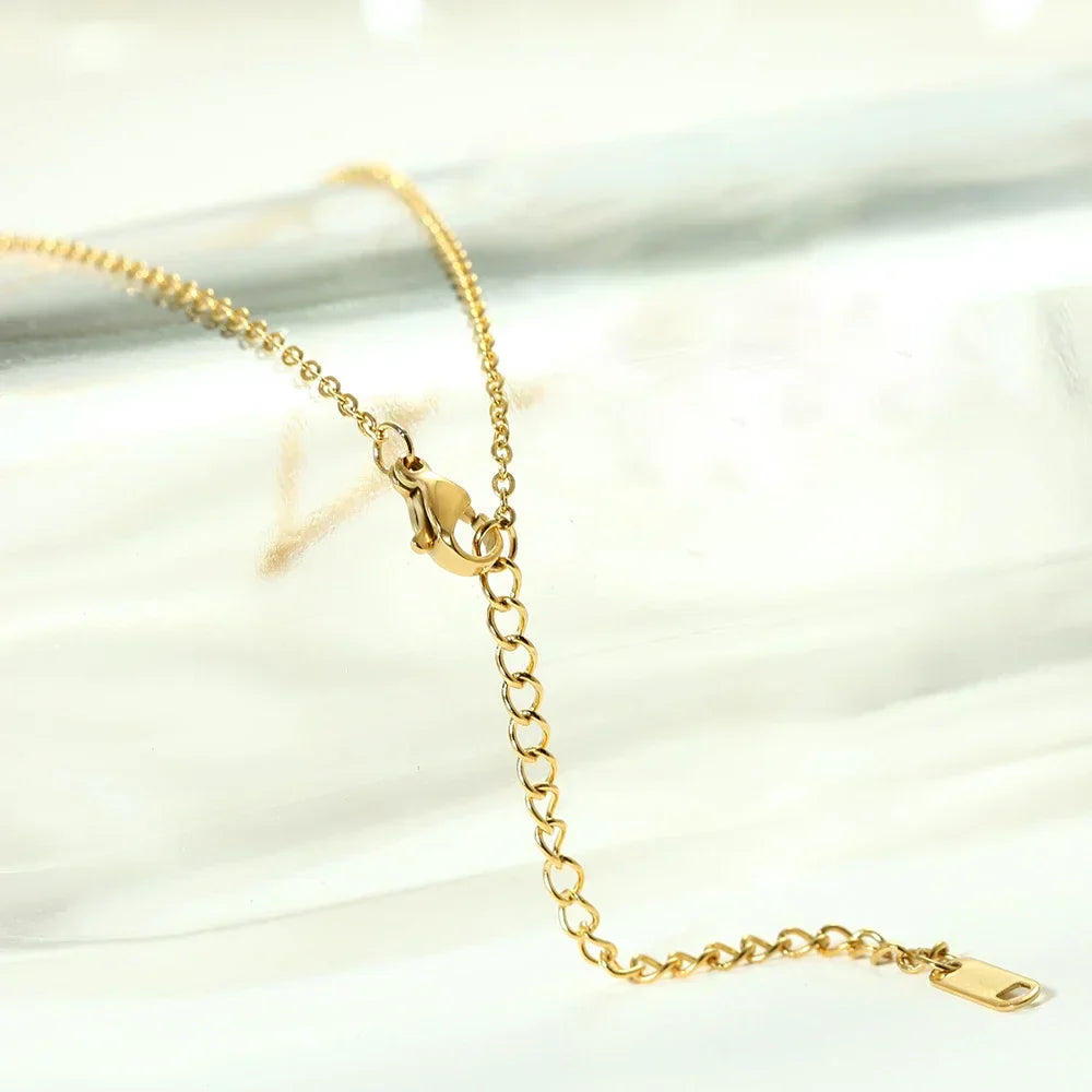 Minimalist Letter Initial Necklace – Stainless Steel with Adjustable Chain – Customizable – Elegant for Daily or Festive Wear | Sansoti