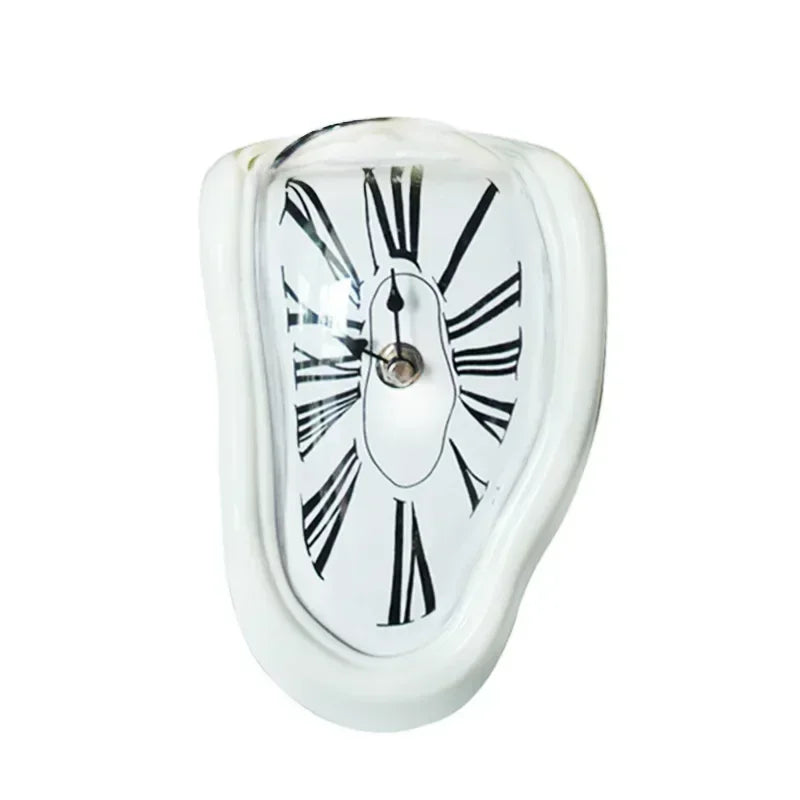 Schmelzende Uhr Salvador Dalí Stil 18x12x15cm Kunststoff Aluminium Surrealistisch Dekorative Uhr Regal Tisch Wohnzimmer Geschenk | Restfield