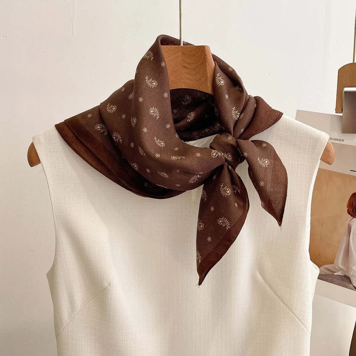 Square Bandana 68x68cm Cotton Print Headscarf for Women, Hair and Neck Scarf, Multifunctional, Four Seasons | Sansoti