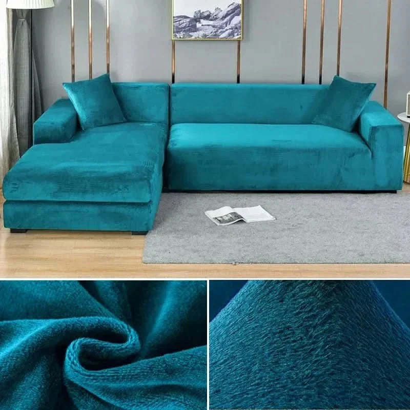 Housse de canapé en velours extensible élastique, protège-canapé antidérapante lavable pour canapé 1, 2 ou 3 places | Sansoti