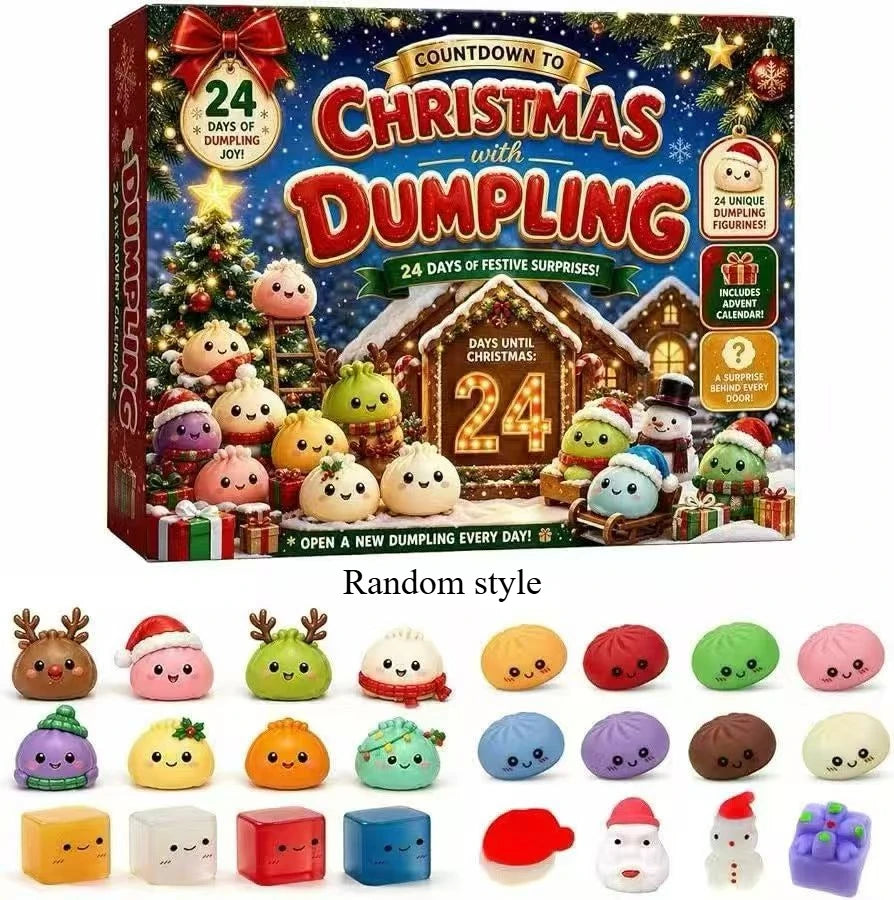 Calendrier de l’Avent de Noël de 24 jours avec petits pains en peluche, boîte surprise, décoration de bureau, compte à rebours des fêtes et coffret cadeau | Sansoti