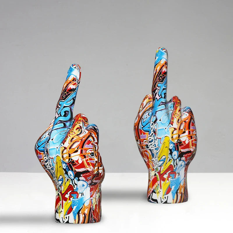 Beeldje Sculptuur Brutale Uitstraling Resin Decoratie Zwart 19cm Binnen Buiten | Sansoti