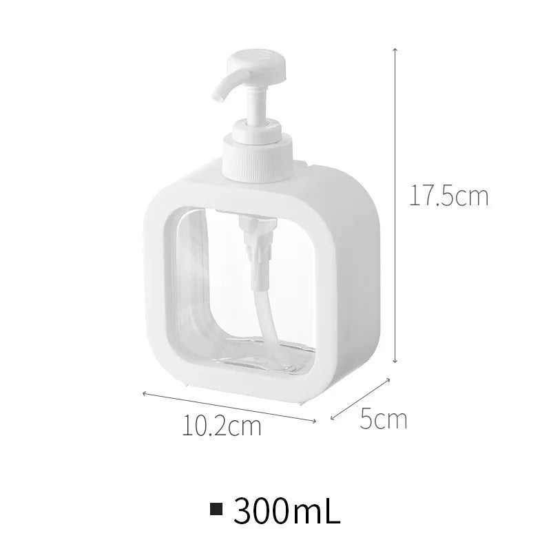 Zeepdispenser Set ABS PVC Wit Minimalistisch Badkamer Keuken Navulbaar Pompfles Scandinavisch Design | Sansoti