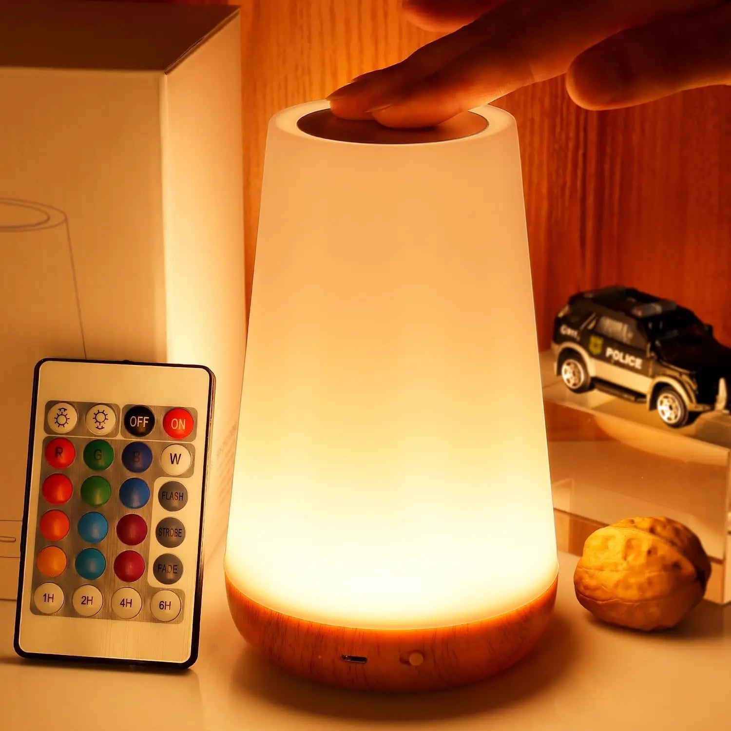 RGB-Nachtlampje met Afstandsbediening 13 Kleuren 5 Helderheidsniveaus Sfeerverlichting voor Slaapkamer | Sansoti