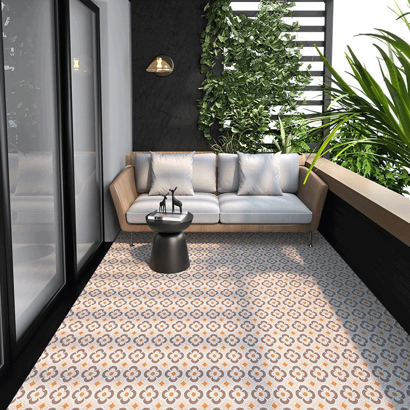 Tapis de sol en PVC aspect cuir antidérapant pour cuisine, balcon ou salon, motif géométrique, design moderne | Sansoti