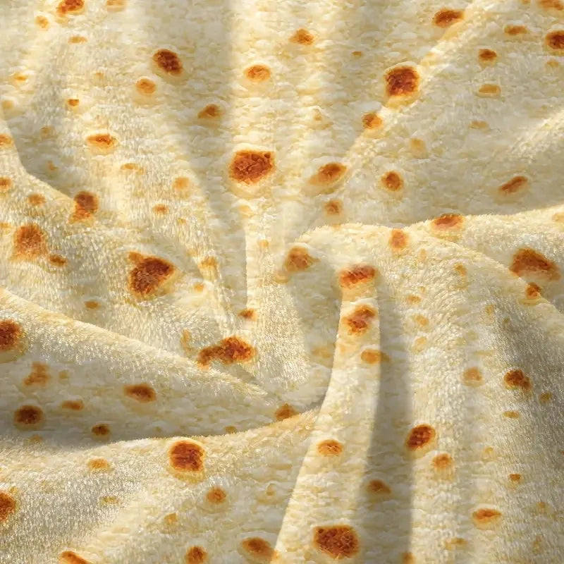 Ronde Flanellen Deken Tortilla Print Geel 150cm Zacht Warm Plaid Picknick Reizen Thuis Bank Bed Woonkamer | Sansoti
