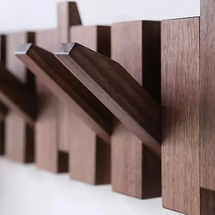 Magnetische Wandkapstok met Inklapbare Haken | 4-10 Haken | Hout | Sansoti