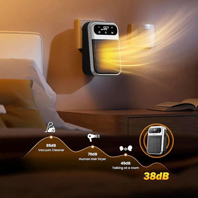Compact Ceramic Heater 800W with Timer & Thermostat - Energy-Efficient Bathroom Heating for Small Spaces | Sansoti