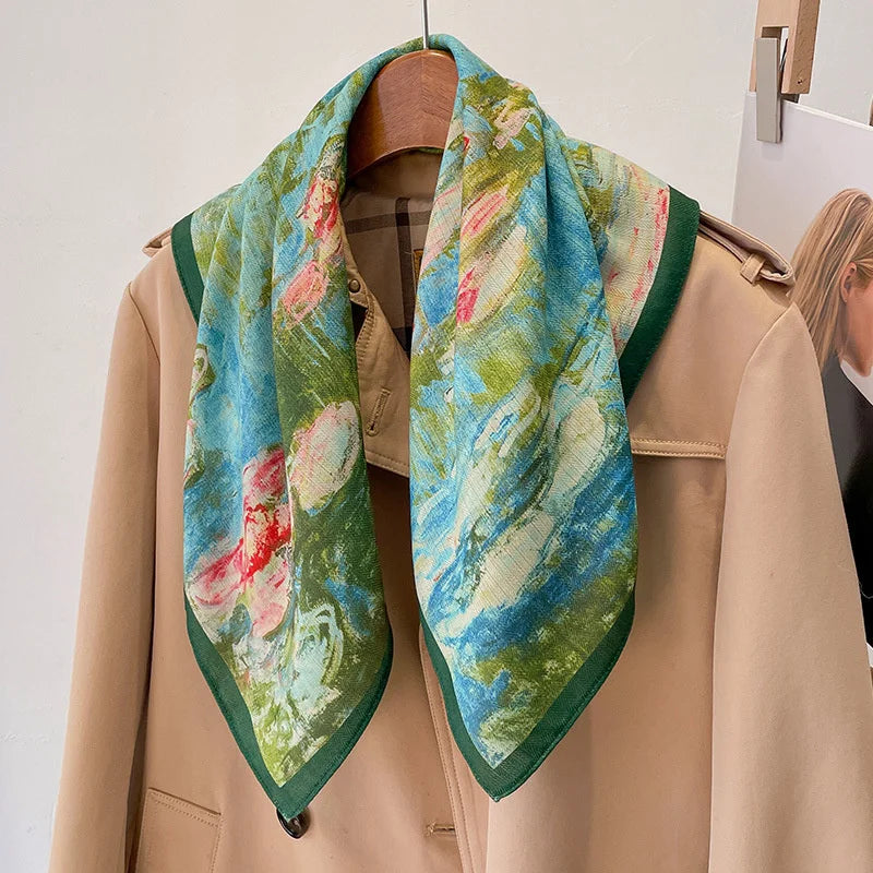 Square Bandana 68x68cm Cotton Print Headscarf for Women, Hair and Neck Scarf, Multifunctional, Four Seasons | Sansoti