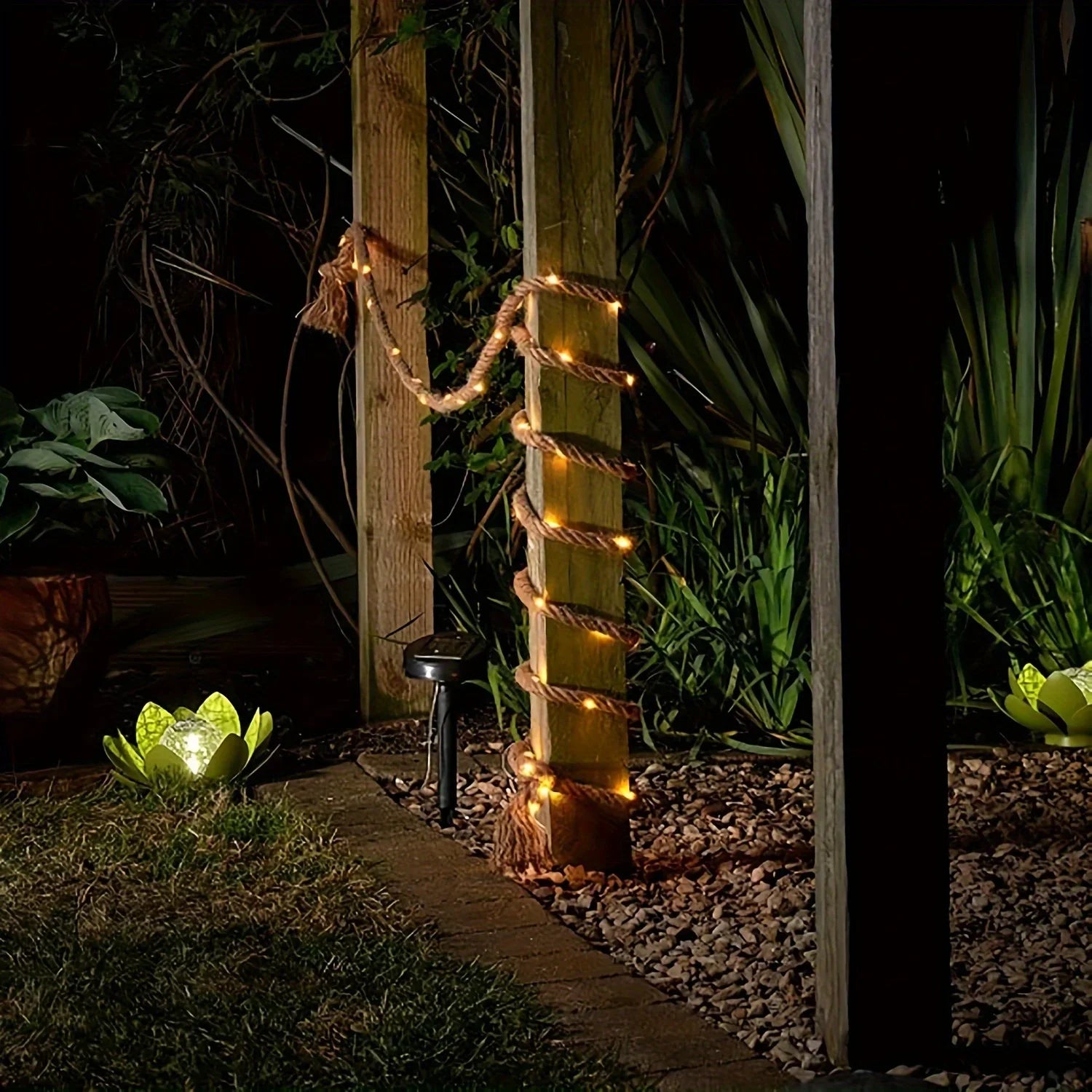 Solar Henneptouw Tuinverlichting 5 Meter met Warm LED-licht | Sansoti