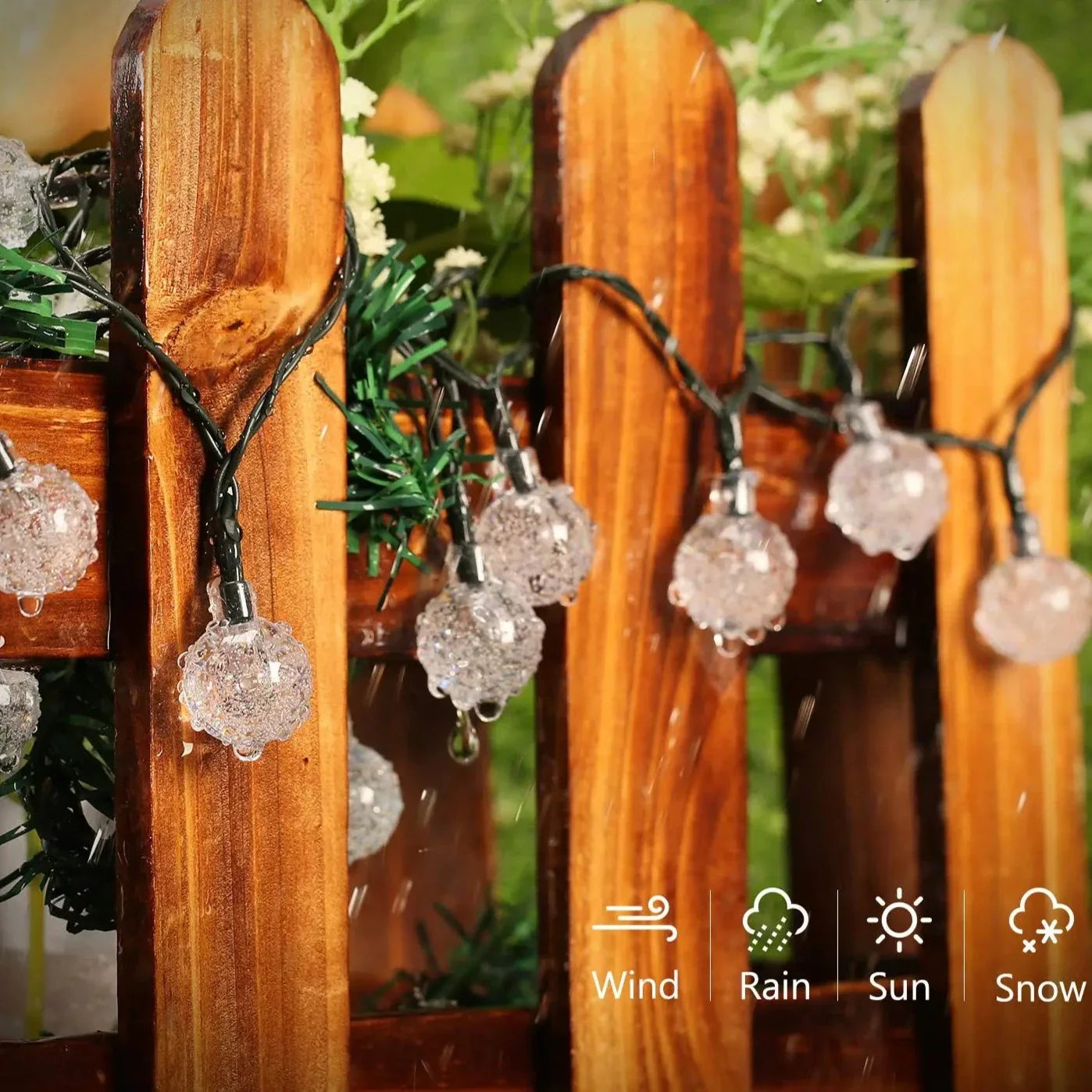 Zonne-energie Fonkelende Tuinverlichting 10 Meter LED Snoer Waterdicht IP65 Buitenverlichting Sfeerlampen voor Tuin Terras en Balkon | Sansoti