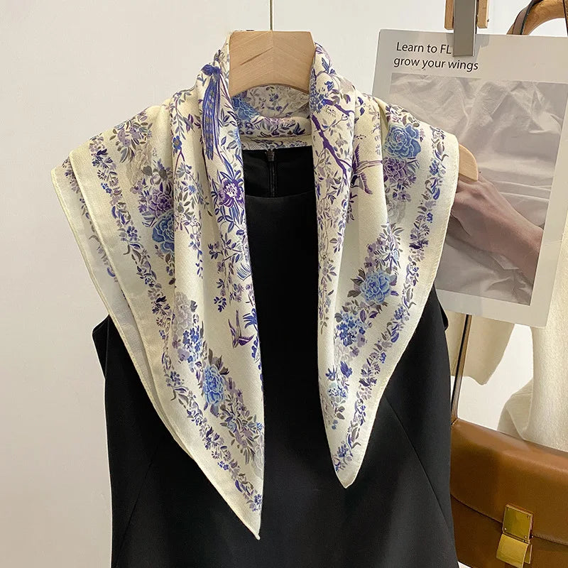 Square Bandana 68x68cm Cotton Print Headscarf for Women, Hair and Neck Scarf, Multifunctional, Four Seasons | Sansoti