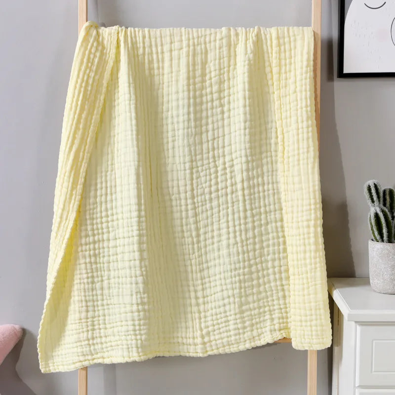 Muslin Cotton Blanket Multi-Layer Soft Gauze Weave Sofa Throw Comfortable Bed Plaid for All Seasons | Sansoti