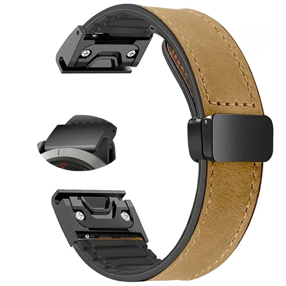 Lederarmband für Smartwatches mit magnetischem Verschluss, Schnellwechselsystem, 20 mm, 22 mm, 26 mm, universell | Sansoti