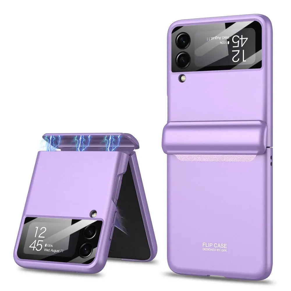 Etui ochronne do Samsung Galaxy Z Flip 4 z ładowaniem bezprzewodowym, odporne na upadki, elastyczne, trwałe | Sansoti