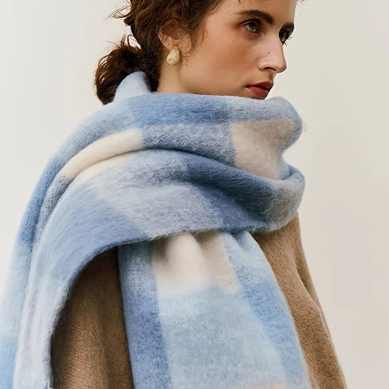 Cashmere Wool Scarf 38x230cm Rainbow Colors Winter Warmth Women's Neck Scarf Shoulder Wrap Statement Accessory | Sansoti