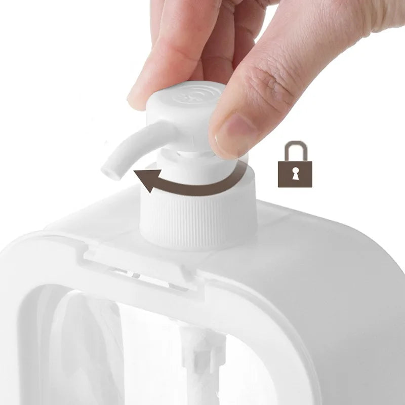 Zeepdispenser Set ABS PVC Wit Minimalistisch Badkamer Keuken Navulbaar Pompfles Scandinavisch Design | Sansoti