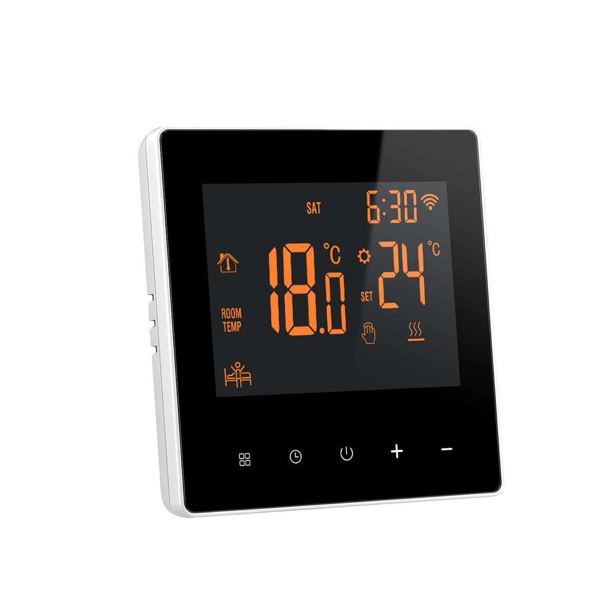 Thermostat WiFi intelligent 16 A pour chauffage au sol avec écran tactile, régulateur de température, commande par application et affichage numérique | Sansoti