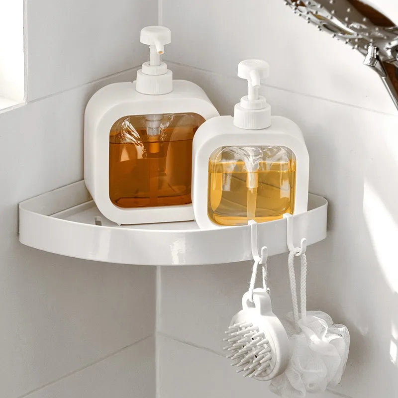 Zeepdispenser Set ABS PVC Wit Minimalistisch Badkamer Keuken Navulbaar Pompfles Scandinavisch Design | Sansoti