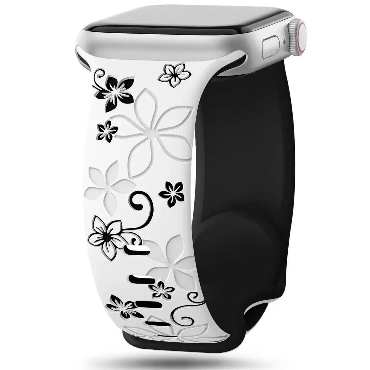 Silikonarmband für Smartwatch mit Blumenmuster, verstellbar, sportlich, komfortabel, für den täglichen Gebrauch | Sansoti