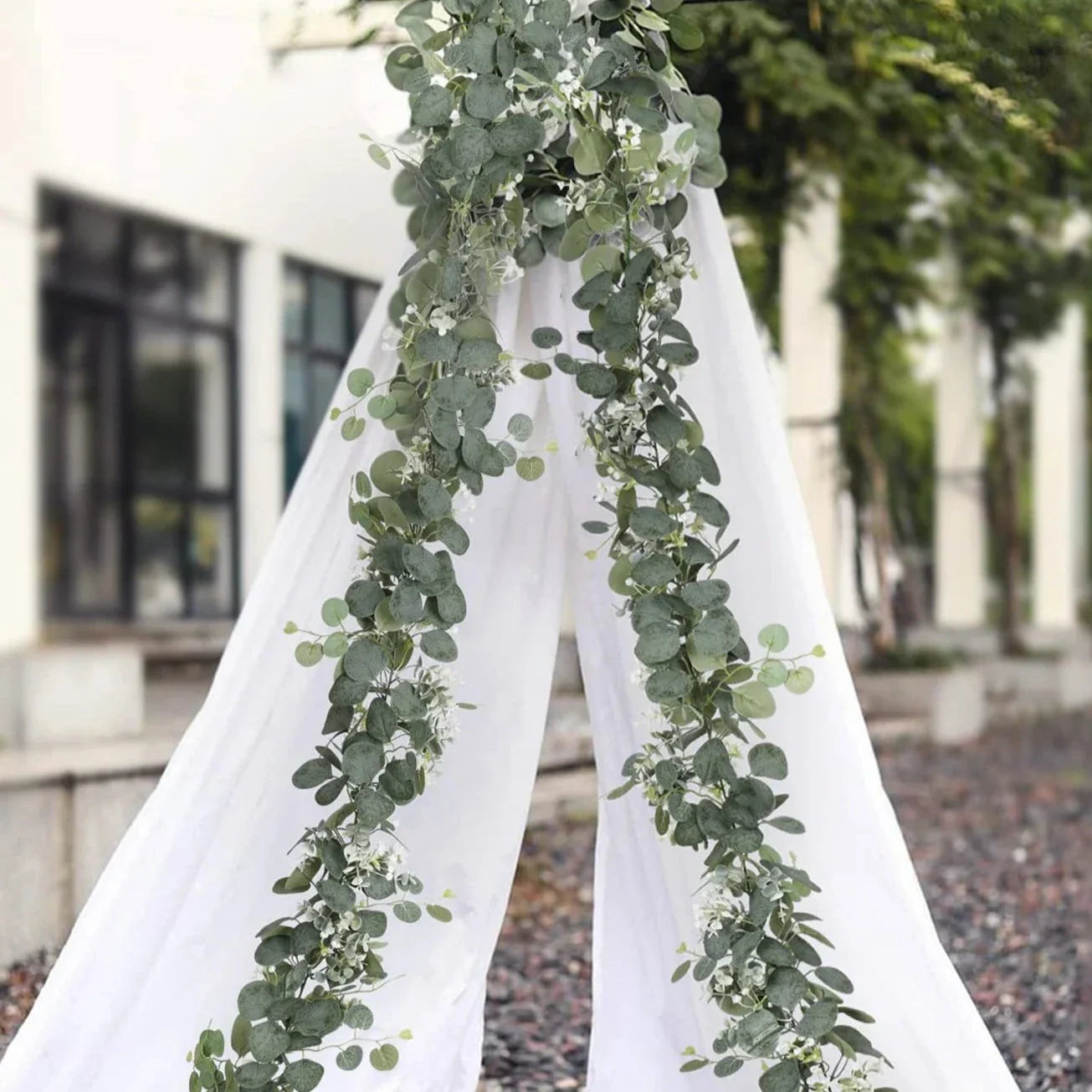Kunstmatige Eucalyptus Slinger 2-Delige Set | Natuurlijke Groene Decoratie voor Interieur en Feesten | 180cm Lange Zijden Guirlandes | Sansoti