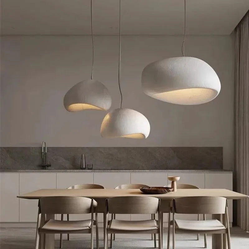 Minimalistische Hanglamp met Stenen Textuur – Moderne Verlichting in Scandinavische Stijl | Sansoti