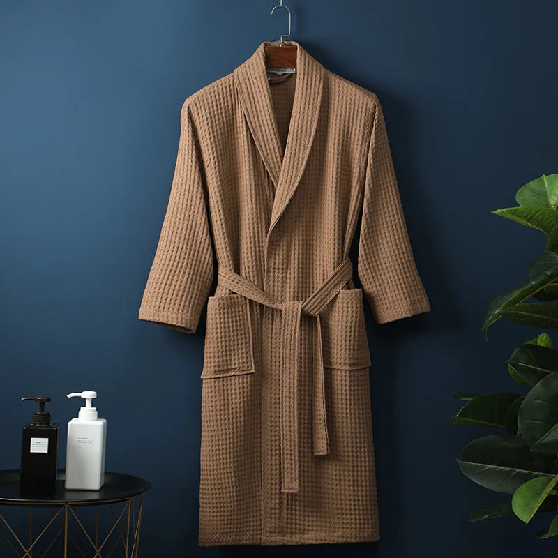 Katoenen Badjas Dames Heren Ochtendjas Zachte Badstof Kimono Wellness Spa Comfort Luxe Huispak Sauna | Sansoti