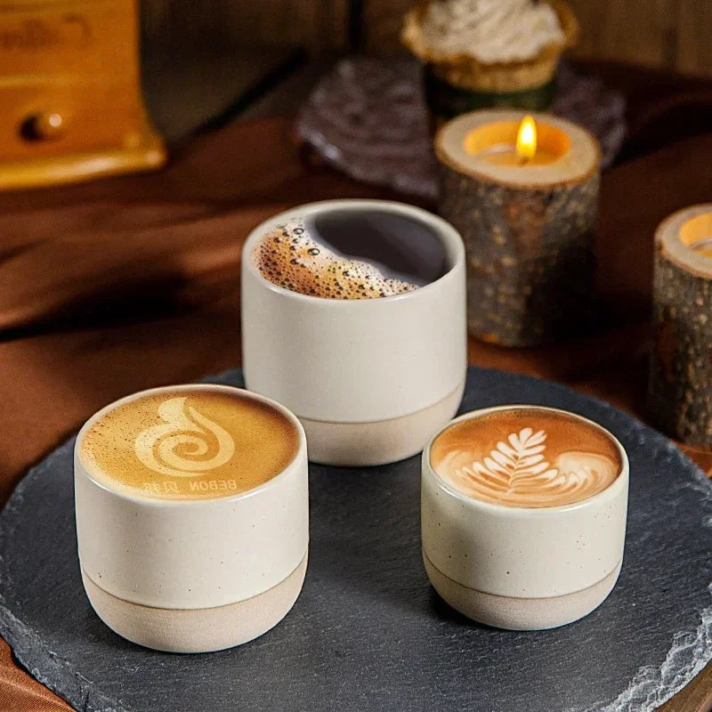 Japandi Kaffeetasse Keramik Handgefertigt Espressotasse Teetasse Japanischer Stil 100ml 180ml 230ml Wabi Sabi Steinzeug Kaffeetasse Restaurant Café | Restfield