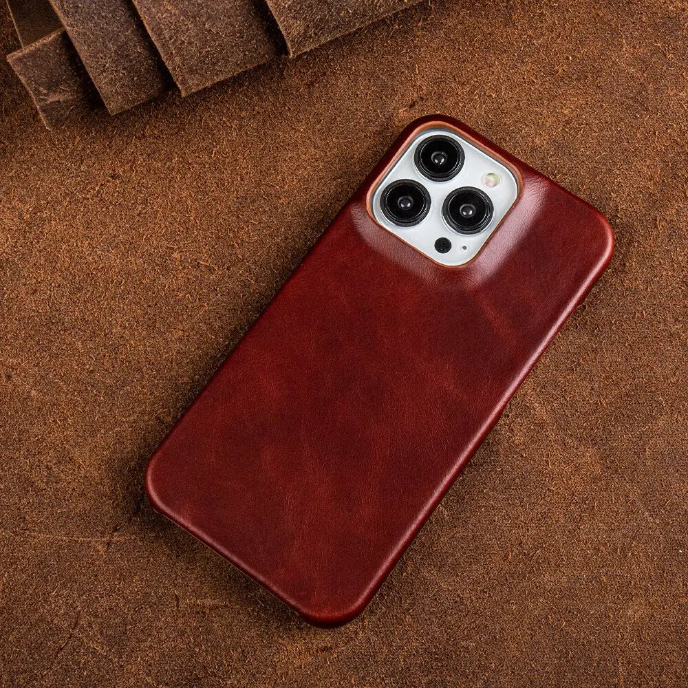 Lederhülle für iPhone aus Rindsleder Schutzhülle Handgefertigter Vintage-Stil Hochwertiger Halt Strapazierfähiges Design | Sansoti
