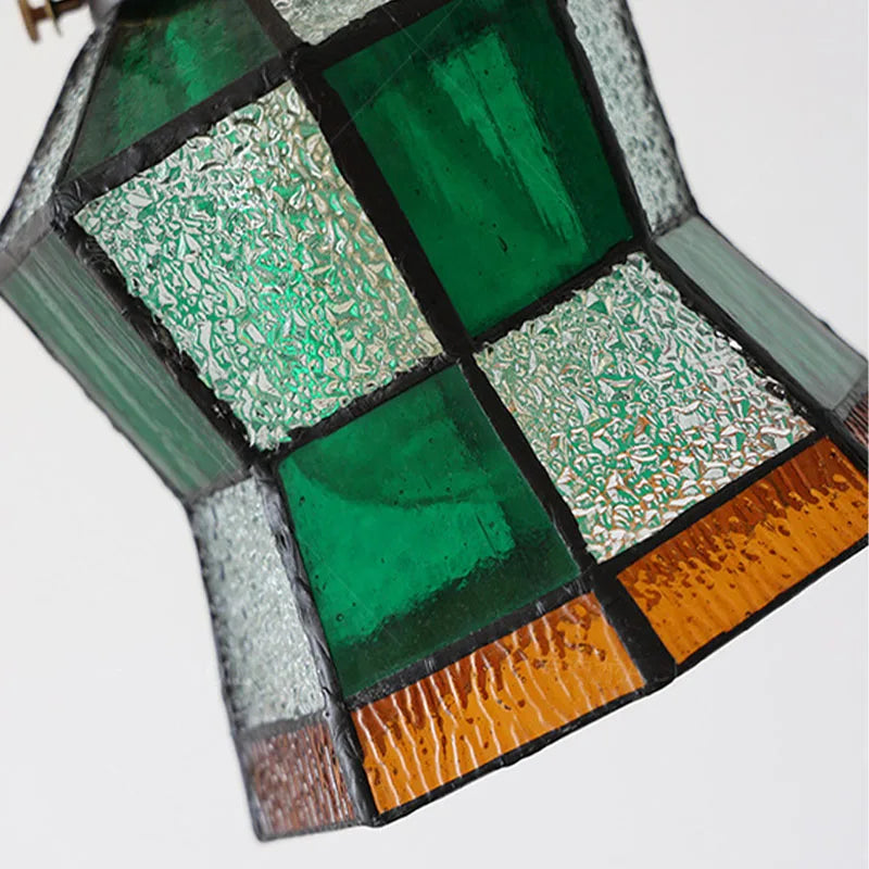 Tiffany Wandlamp Gebrandschilderd Glas E27 Messing Retro Slaapkamer Woonkamer Gang Vintage Wandverlichting Knopschakelaar | Sansoti
