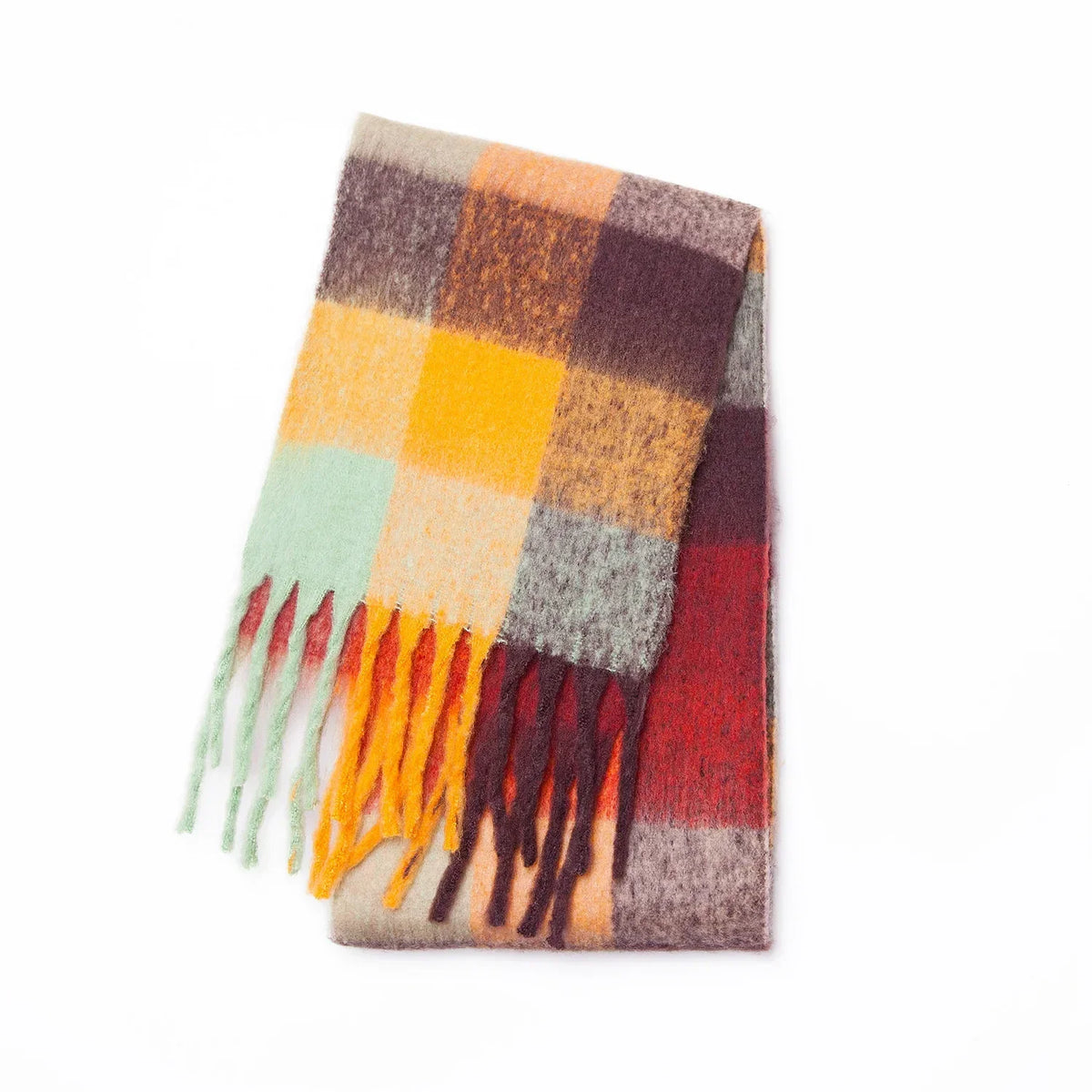 Weicher Kaschmirschal mit buntem Regenbogenmuster 38x230cm Winterwarmer Halsschal Schulter-Wrap Damenaccessoire | Sansoti