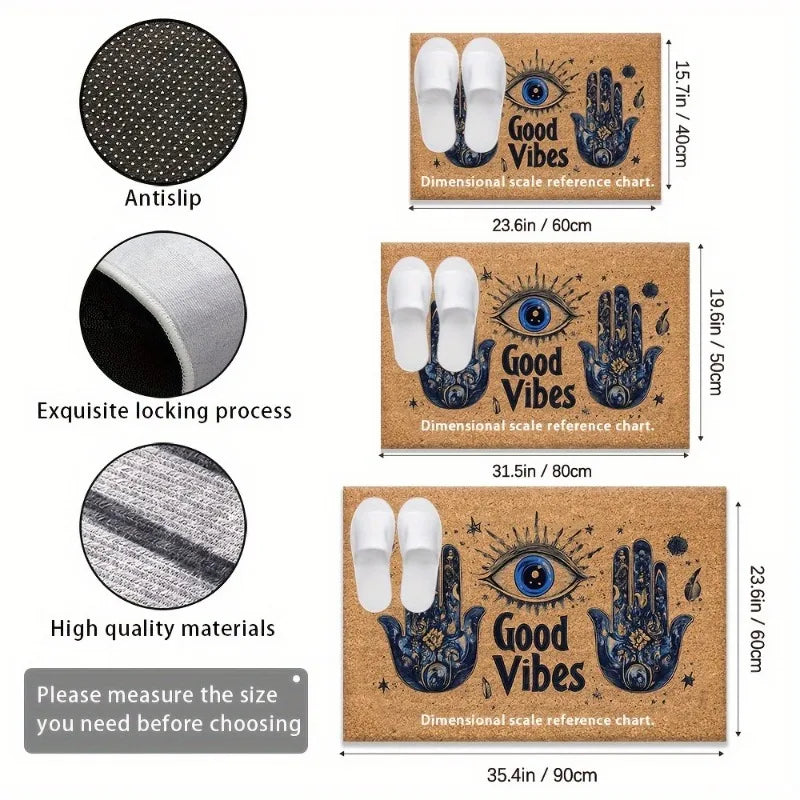 Paillasson en polyester antidérapant, anti-salissures, pour entrée et balcon, tapis facile à nettoyer, lavable et durable | Sansoti