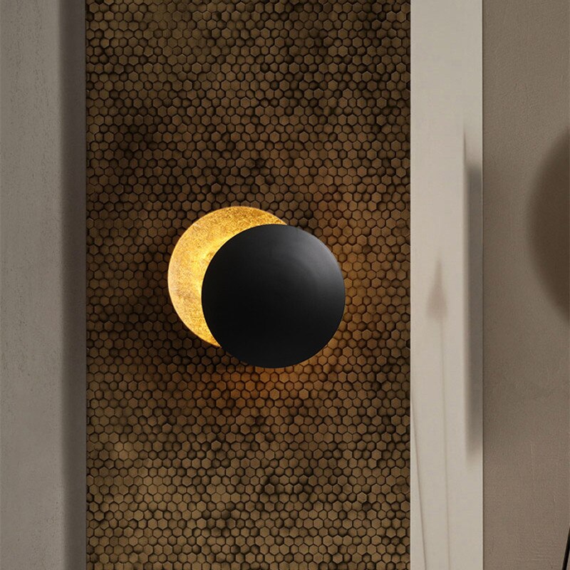 Wandleuchte Eclips Design LED Metall Eisen 20-25cm Stimmungslicht Schatten Dekorativ Wohnzimmer Modern | Restfield